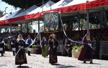 Cagliari, Sardunya 05.01.2019: Aziz Efisio dini geçit töreni