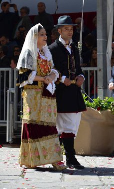 Cagliari, Sardunya 05.01.2019: Aziz Efisio dini geçit töreni