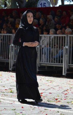 Cagliari, Sardunya 05.01.2019: Aziz Efisio dini geçit töreni