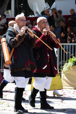 Cagliari, Sardunya 05.01.2019: Aziz Efisio dini geçit töreni