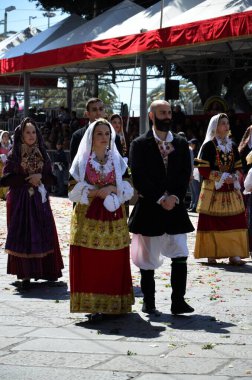 Cagliari, Sardunya 05.01.2019: Aziz Efisio dini geçit töreni