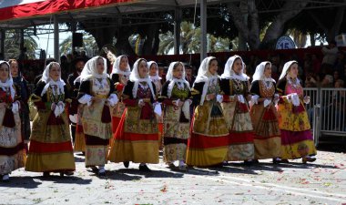Cagliari, Sardunya 05.01.2019: Aziz Efisio dini geçit töreni