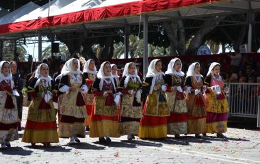 Cagliari, Sardunya 05.01.2019: Aziz Efisio dini geçit töreni