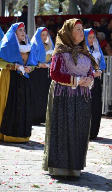 Cagliari, Sardunya 05.01.2019: Aziz Efisio dini geçit töreni