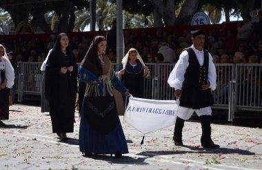 Cagliari, Sardunya 05.01.2019: Aziz Efisio dini geçit töreni