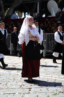 Cagliari, Sardunya 05.01.2019: Aziz Efisio dini geçit töreni