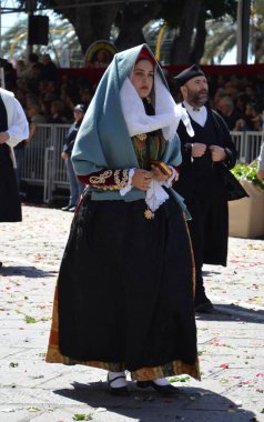 Cagliari, Sardunya 05.01.2019: Aziz Efisio dini geçit töreni