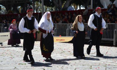 Cagliari, Sardunya 05.01.2019: Aziz Efisio dini geçit töreni