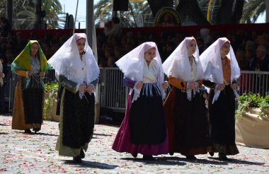 Cagliari, Sardunya 05.01.2019: Aziz Efisio dini geçit töreni