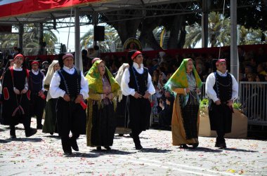Cagliari, Sardunya 05.01.2019: Aziz Efisio dini geçit töreni