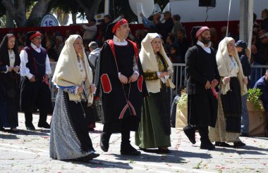 Cagliari, Sardunya 05.01.2019: Aziz Efisio dini geçit töreni