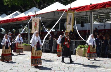 Cagliari, Sardunya 05.01.2019: Aziz Efisio dini geçit töreni