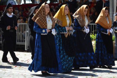 Cagliari, Sardunya 05.01.2019: Aziz Efisio dini geçit töreni