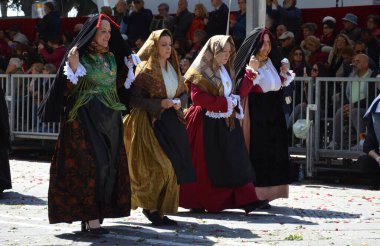 Cagliari, Sardunya 05.01.2019: Aziz Efisio dini geçit töreni