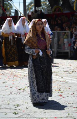 Cagliari, Sardunya 05.01.2019: Aziz Efisio dini geçit töreni