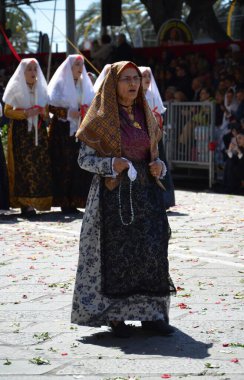Cagliari, Sardunya 05.01.2019: Aziz Efisio dini geçit töreni