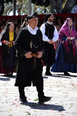 Cagliari, Sardunya 05.01.2019: Aziz Efisio dini geçit töreni