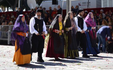 Cagliari, Sardunya 05.01.2019: Aziz Efisio dini geçit töreni