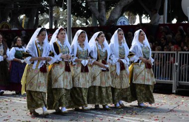 Cagliari, Sardunya 05.01.2019: Aziz Efisio dini geçit töreni