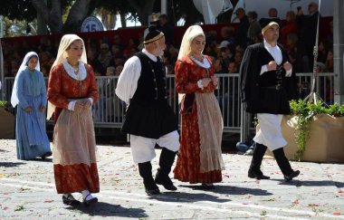 Cagliari, Sardunya 05.01.2019: Aziz Efisio dini geçit töreni