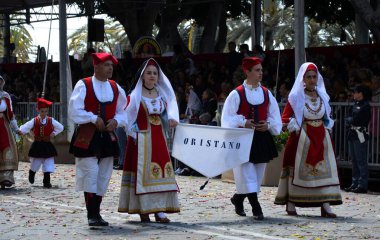 Cagliari, Sardunya 05.01.2019: Aziz Efisio dini geçit töreni