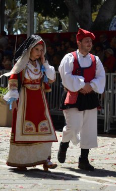 Cagliari, Sardunya 05.01.2019: Aziz Efisio dini geçit töreni