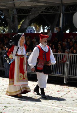 Cagliari, Sardunya 05.01.2019: Aziz Efisio dini geçit töreni