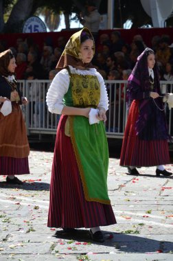 Cagliari, Sardunya 05.01.2019: Aziz Efisio dini geçit töreni