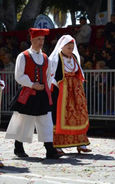 Cagliari, Sardunya 05.01.2019: Aziz Efisio dini geçit töreni