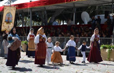 Cagliari, Sardunya 05.01.2019: Aziz Efisio dini geçit töreni