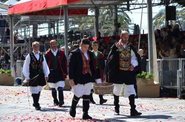 Cagliari, Sardunya 05.01.2019: Aziz Efisio dini geçit töreni