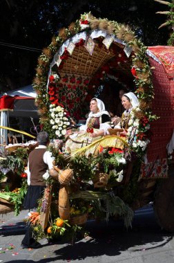 Cagliari, Sardunya 05.01.2019: Aziz Efisio dini geçit töreni