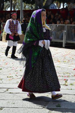 Cagliari, Sardunya 05.01.2019: Aziz Efisio dini geçit töreni