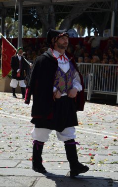 Cagliari, Sardunya 05.01.2019: Aziz Efisio dini geçit töreni