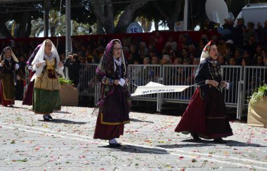 Cagliari, Sardunya 05.01.2019: Aziz Efisio dini geçit töreni