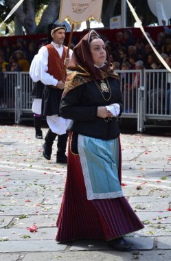 Cagliari, Sardunya 05.01.2019: Aziz Efisio dini geçit töreni