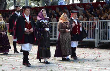 Cagliari, Sardunya 05.01.2019: Aziz Efisio dini geçit töreni