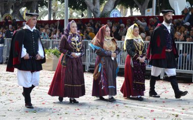 Cagliari, Sardunya 05.01.2019: Aziz Efisio dini geçit töreni