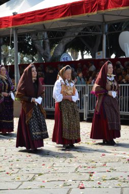 Cagliari, Sardunya 05.01.2019: Aziz Efisio dini geçit töreni