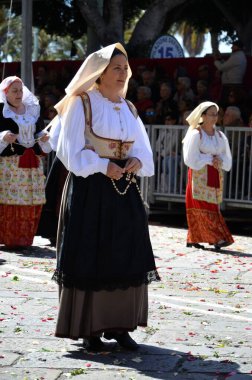 Cagliari, Sardunya 05.01.2019: Aziz Efisio dini geçit töreni