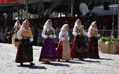 Cagliari, Sardunya 05.01.2019: Aziz Efisio dini geçit töreni