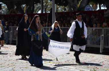 Cagliari, Sardunya 05.01.2019: Aziz Efisio dini geçit töreni