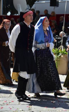 Cagliari, Sardunya 05.01.2019: Aziz Efisio dini geçit töreni