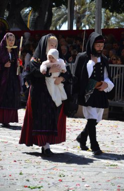 Cagliari, Sardunya 05.01.2019: Aziz Efisio dini geçit töreni