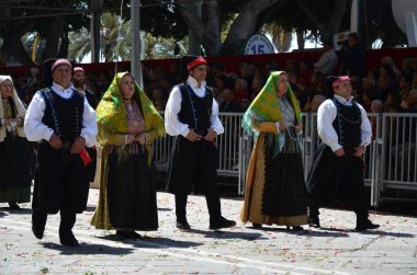 Cagliari, Sardunya 05.01.2019: Aziz Efisio dini geçit töreni