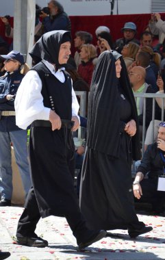 Cagliari, Sardunya 05.01.2019: Aziz Efisio dini geçit töreni