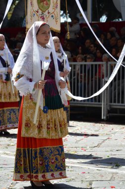 Cagliari, Sardunya 05.01.2019: Aziz Efisio dini geçit töreni