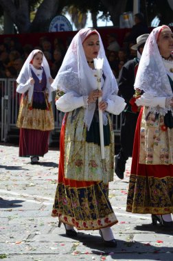 Cagliari, Sardunya 05.01.2019: Aziz Efisio dini geçit töreni