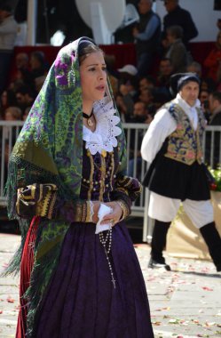 Cagliari, Sardunya 05.01.2019: Aziz Efisio dini geçit töreni