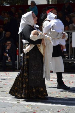 Cagliari, Sardunya 05.01.2019: Aziz Efisio dini geçit töreni